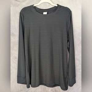 Zyia XXL Chill Perforated Long-sleeve Workout Shirt Black Like New